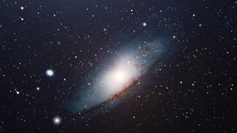 volando attraverso la galassia in movimento nell'universo