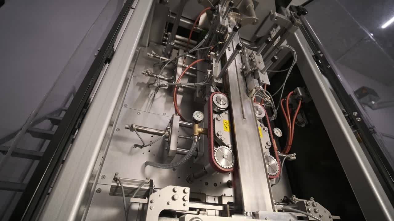 машина для заполнения и запечатывания пакетов закусок. пищевая промышленность