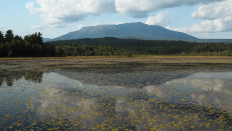 gorgeous aerial view of the majestic mount katahdin