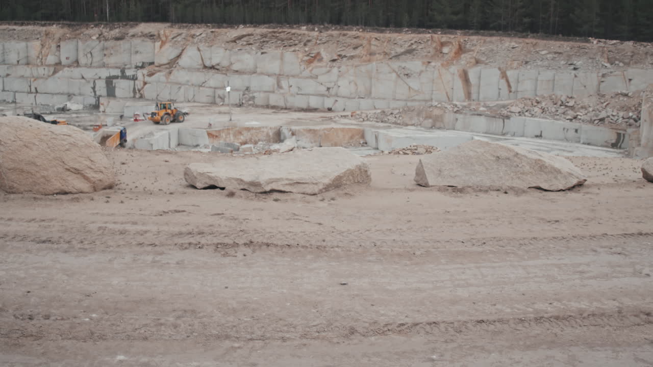 Manager Running Away From Quarry Workers on Strike