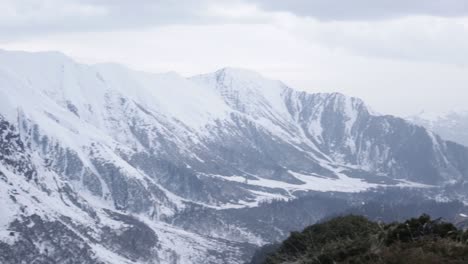 beautiful view of himalayas peaks and mountains from a top height in upper himalayas, uttarakhand, india