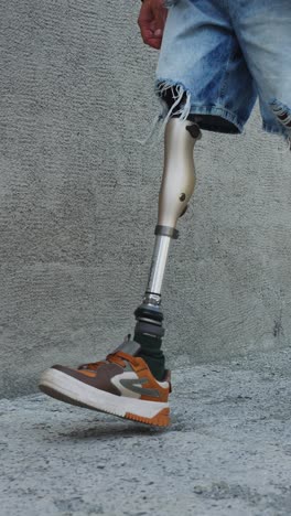 Man with Prosthetic Leg Walking
