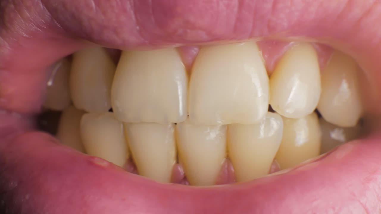 teeth of a male adult CLOSE UP