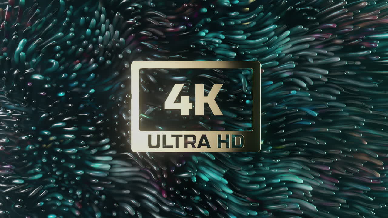 Golden logo 4k ultra hd on an abstract seaweed background