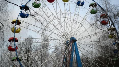 spinning ferris wheel in the park - close-up