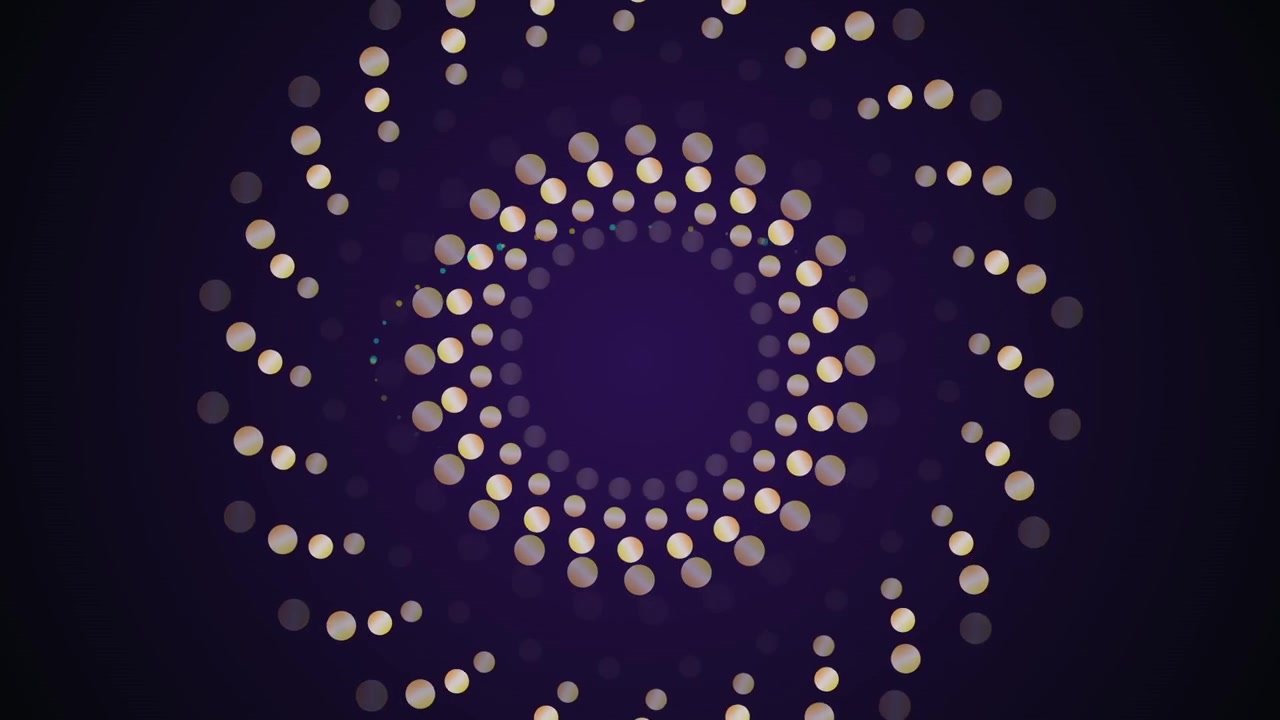 Abstract Motion Graphic of Pulsing Golden Circles on Dark Background