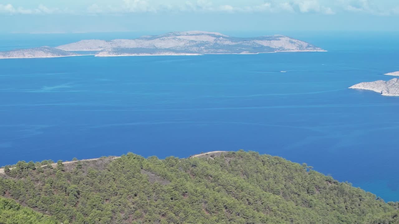 Vibrant aerial view of Greece showcasing stunning blue waters and islands