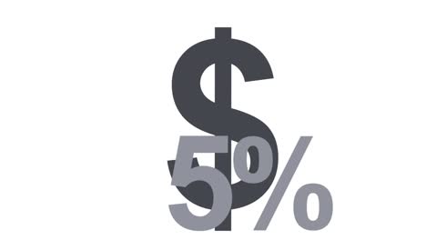 value of a dollar. animation of the arrow of growth and losses in the economic crisis. cartoon