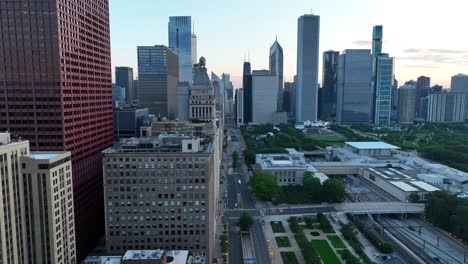 avenida michigan en el centro de chicago, illinois