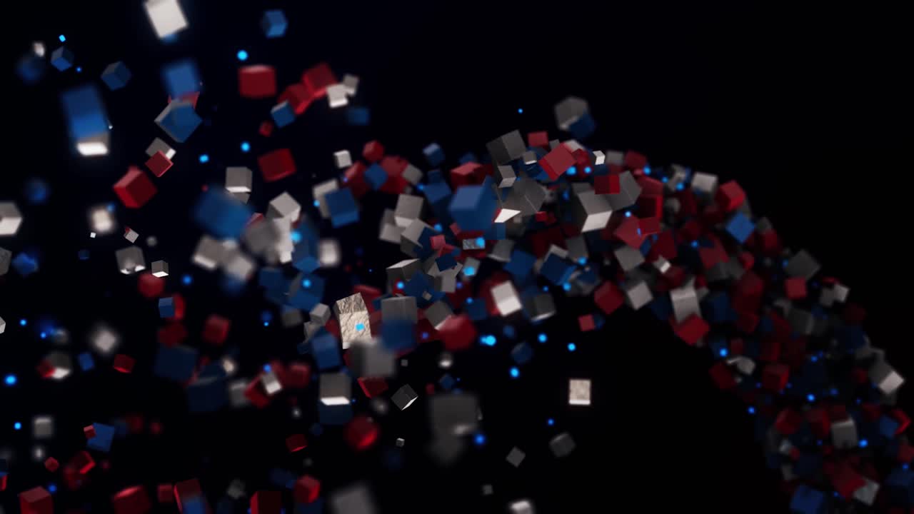 Abstract 3D Cubes in Motion
