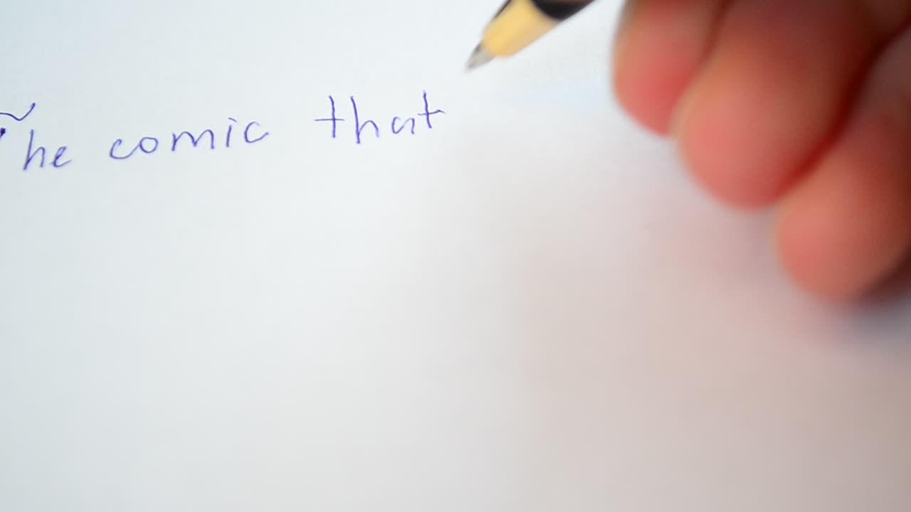 We write letters. Handle and paper