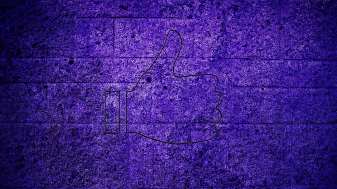 pulgares hacia abajo signo de neón en la pared de ladrillo 4k