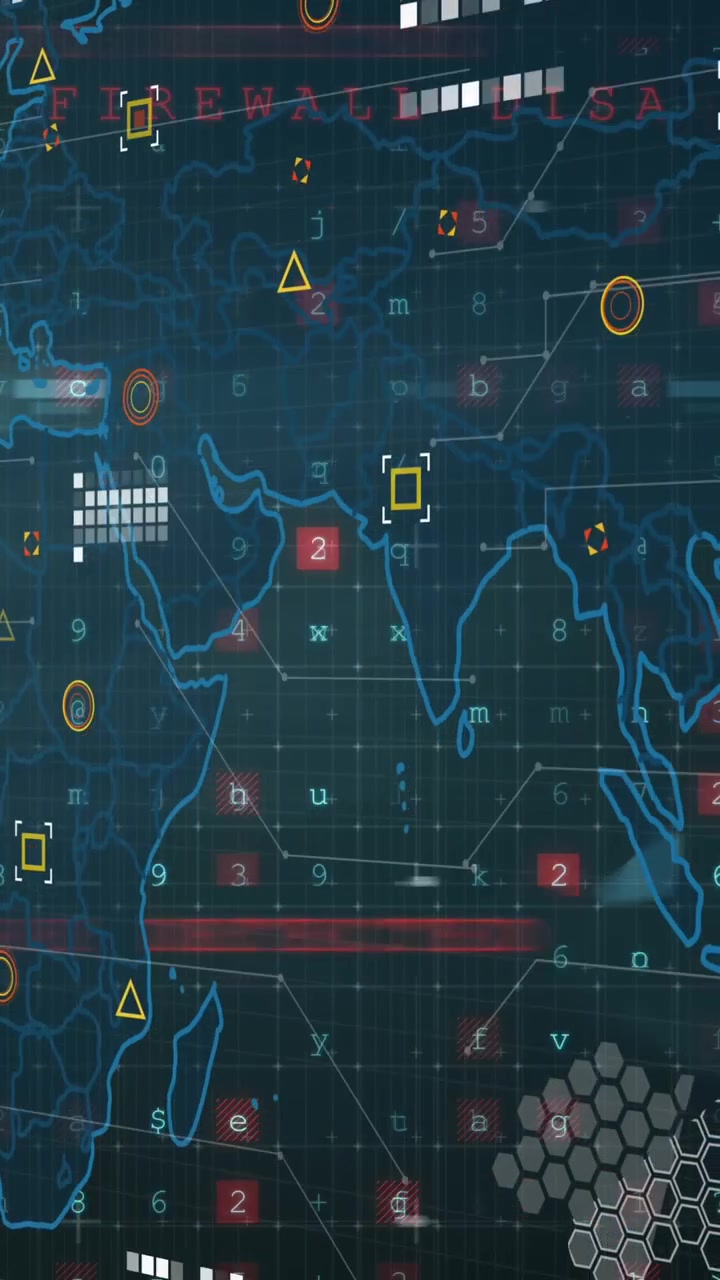 Animation of data processing over world map