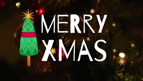 animación de felicitaciones de navidad texto sobre decoraciones de navidad