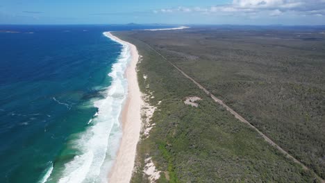 myall lakes national park - waterfront nature landscape with dense forest and camping grounds in nsw, australia