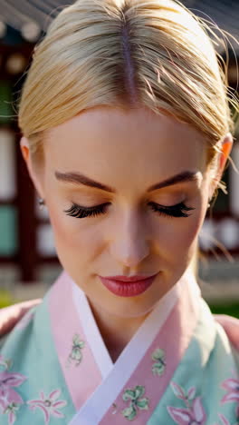 woman in traditional korean hanbok