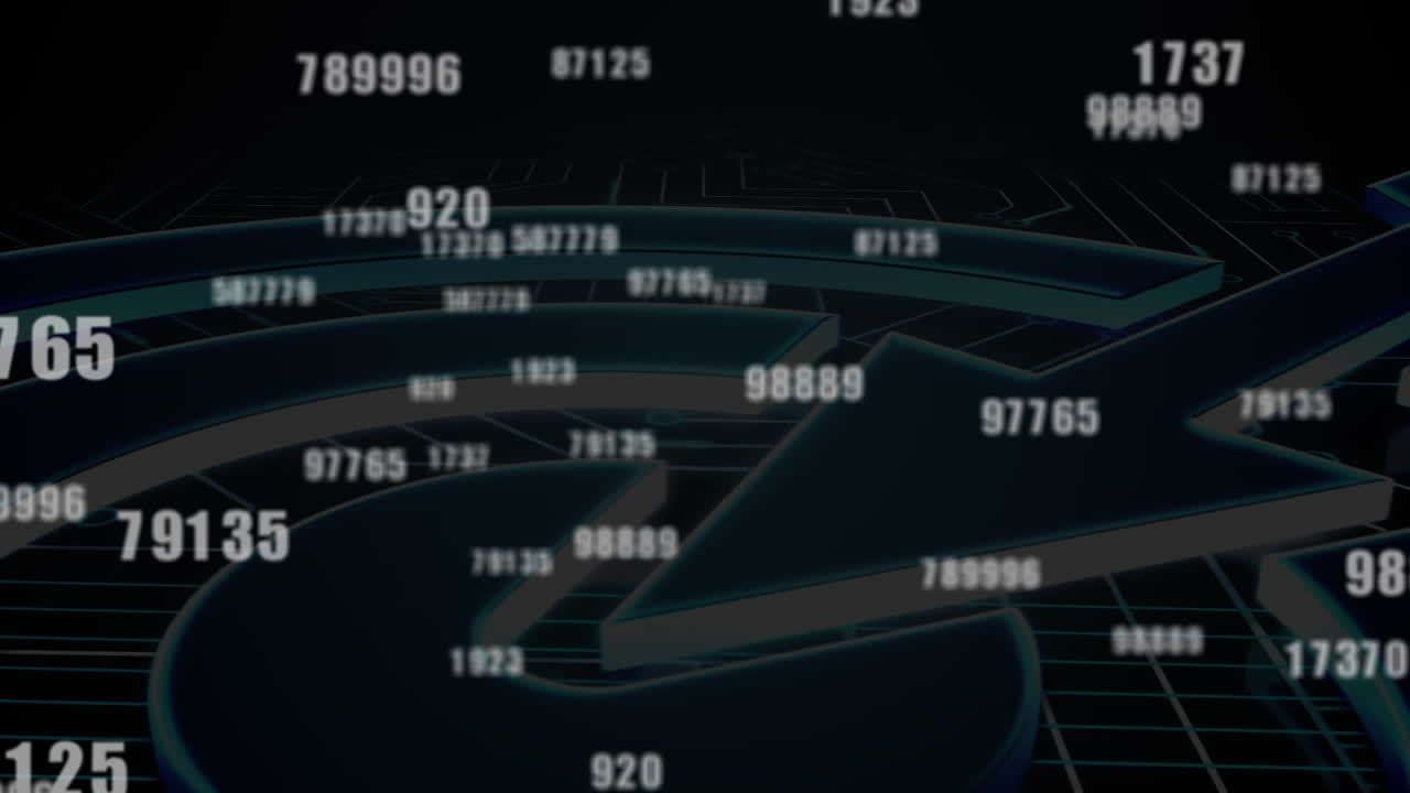 Animation of data processing over circles