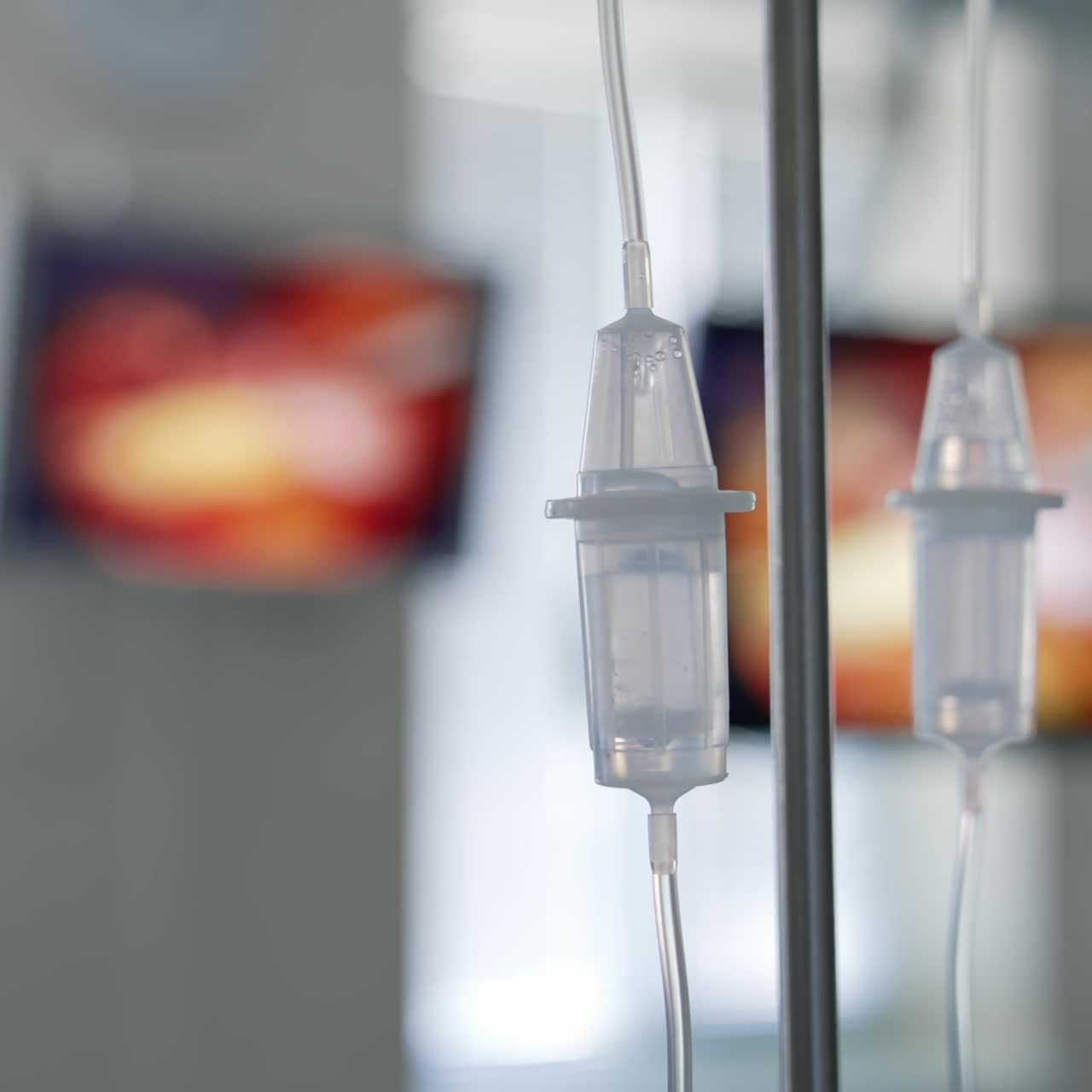 Dripping hospital healthcare equipment. Close up view of medical equipment