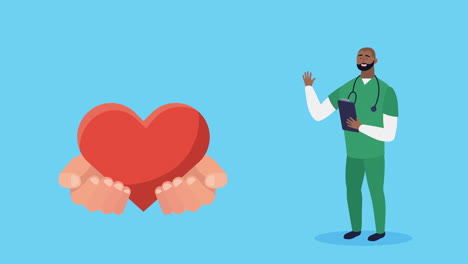 doctor giving heart