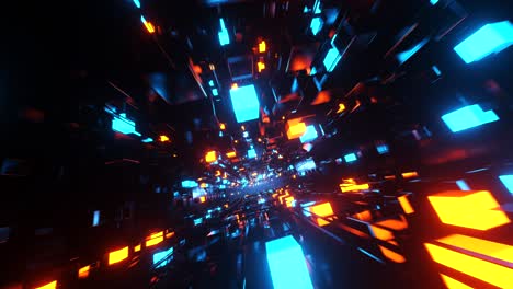 Abstract-3d-tunnel-with-glowing-cubes.-Loop-animation