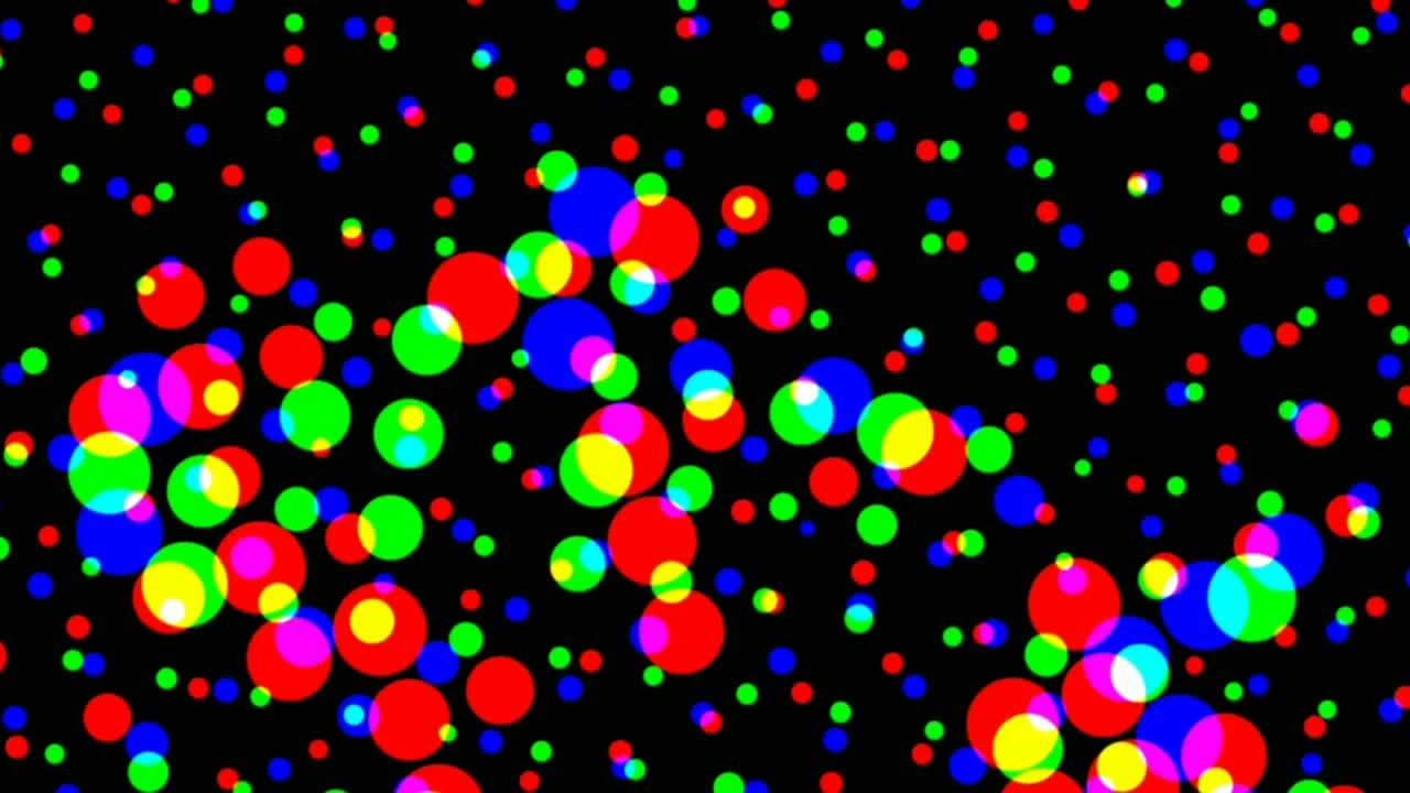 puntos que aparecen sobre un fondo con varios puntos de colores y parpadeantes.