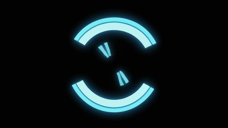 Glowing Blue Circular Loading Animation on Black Background