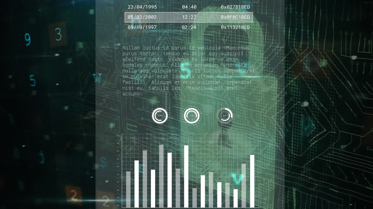 animación del procesamiento de datos a través de un candado