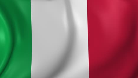 video animation of italy flag, slow motion closeup waving in the wind.
