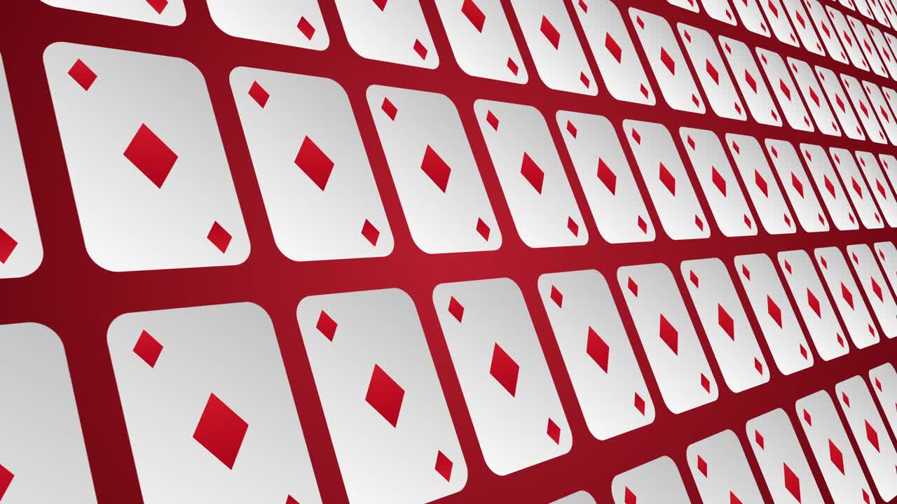 Sfondo animato in primo piano con motivo di semi di carte da gioco (quadri).