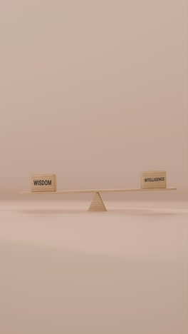VERITCAL VIDEO OF WISDOM AND INTELLIGENCE BALANCING ON SEESAW