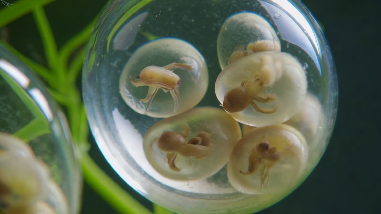 Developing Frog Eggs in a Transparent Sphere