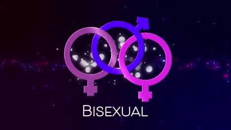 animación de un símbolo bisexual sobre un fondo negro