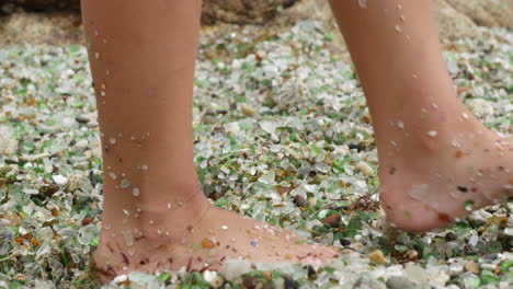 walking on a glass beach