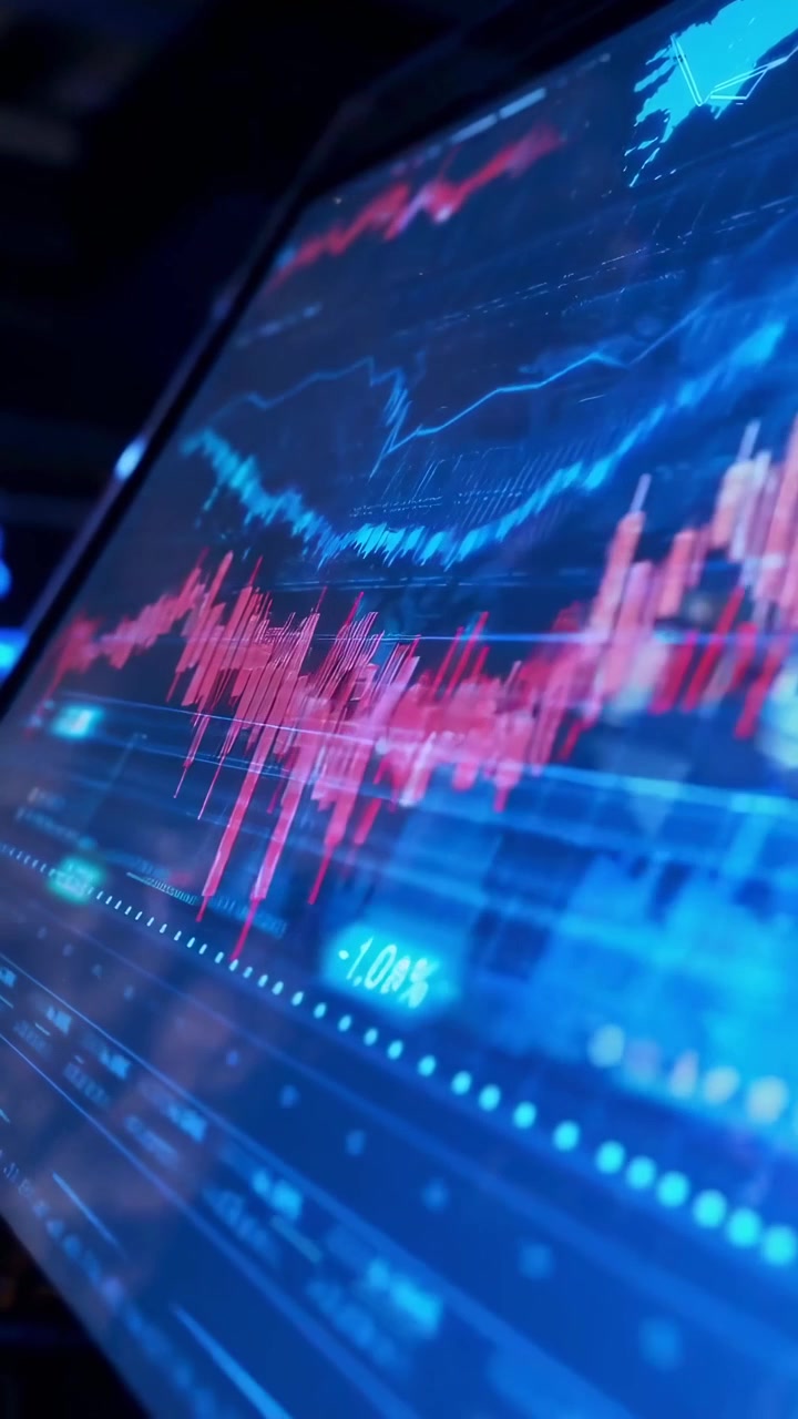 Grafico digitale del mercato azionario che mostra dati finanziari in tempo reale