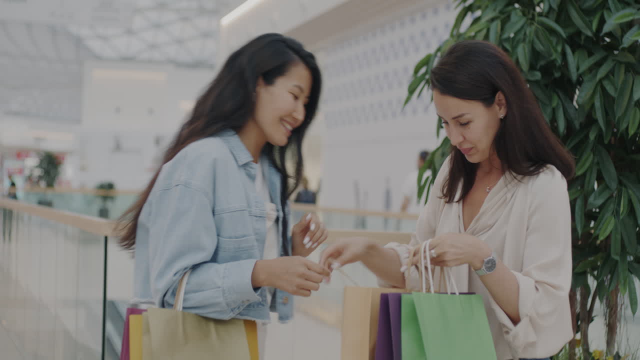 Two Women Shopping in a Mall