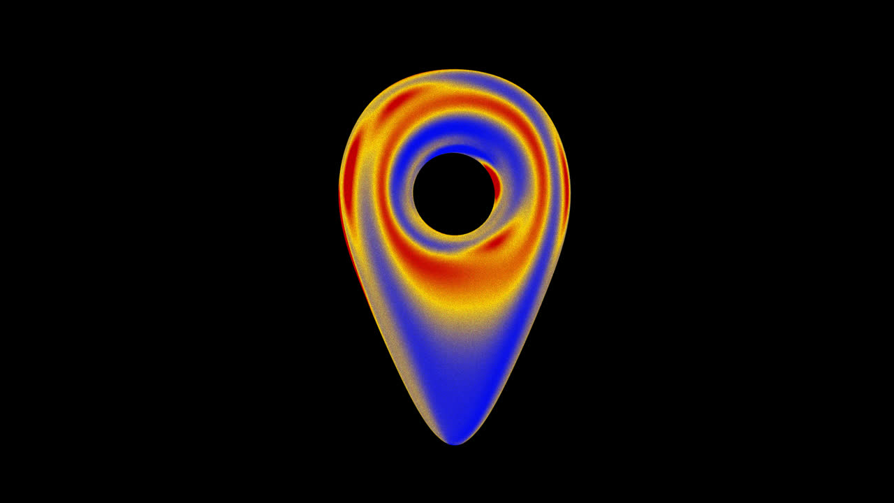 Dynamic 3D Map Pin with Shifting Heat Map Texture