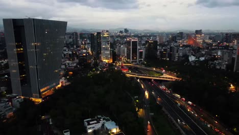 city ​​lights seen from a drone