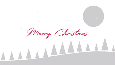 Animated-closeup-Merry-Christmas-text-with-mountains-and-forest