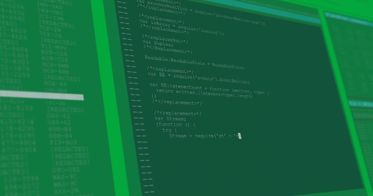 Digital animation of computer interface data processing and programming coding