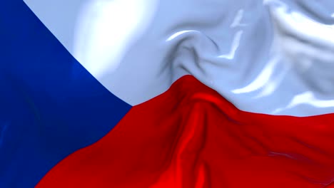 czech republic flag waving in wind slow motion animation . 4k realistic fabric texture flag smooth blowing on a windy day continuous seamless loop background.