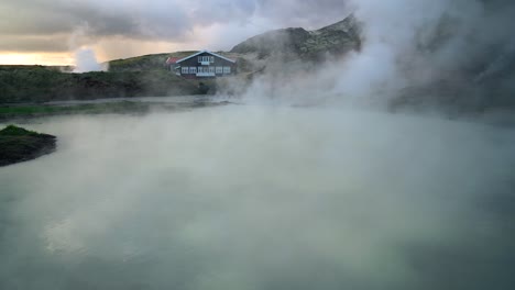 house beside a hot spring