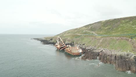 Collapse-of-a-old-cargo-ship-at-Ballycotton-Cliffs-cork-ireland
