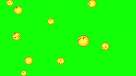 emoji emoticon disappointed pain sorrow face falling green screen chroma key animation 3d