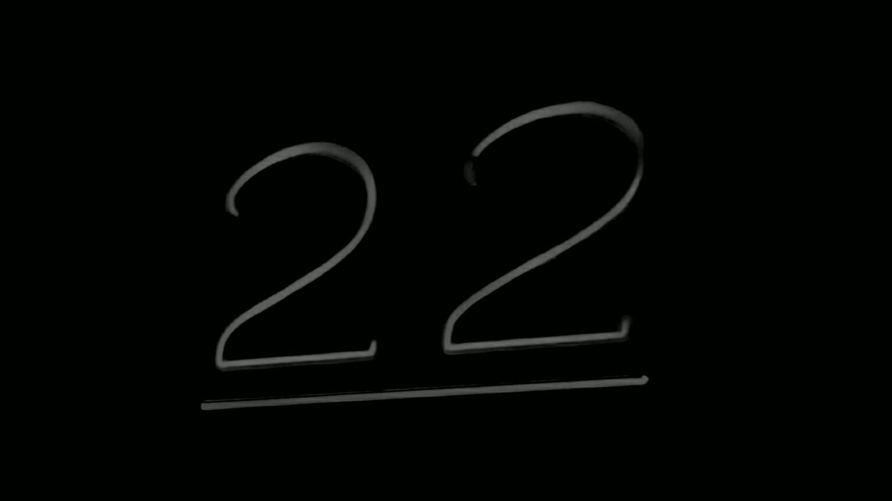 Neon number twenty two 22 sign symbol modern animation on black background,glowing and shining for video elements