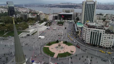 october 19, 2020 in istanbul turkey. taksim square aerial views.