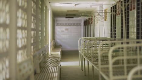 view in a sparse floor of a unused hospital sector in myanmar