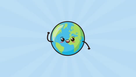 eco friendly environmental animation with earth character