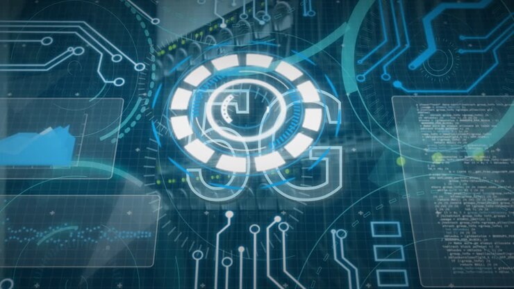 Animation of text with globe and network of connections