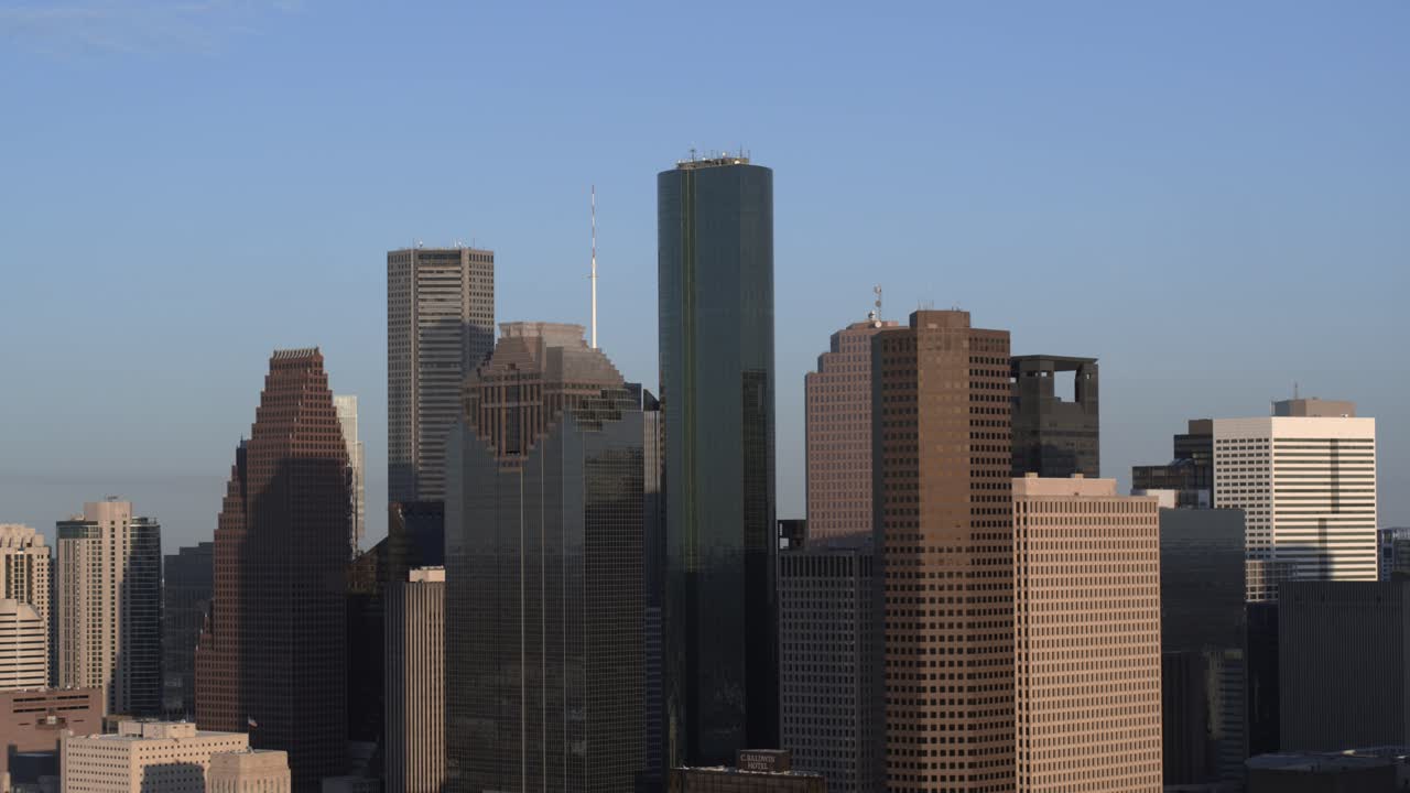 antena 4k del horizonte del centro de houston