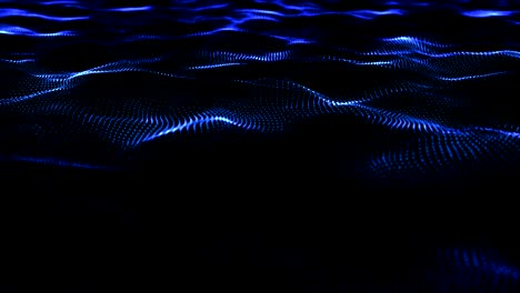 red de datos de ondas azules oscuras como sistema de partículas animación de video de fondo en bucle.